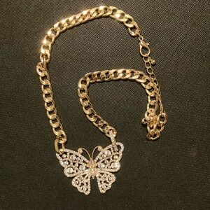 Gold Butterfly Pendant Necklace